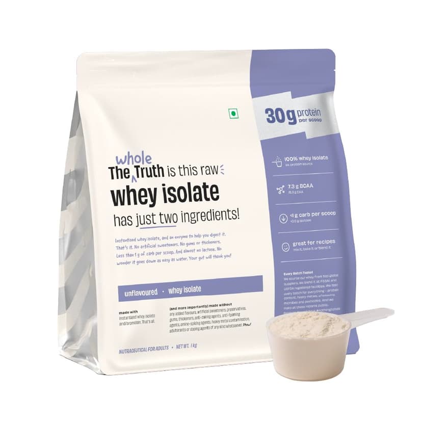 The Whole Truth Whey Protein Isolate Unflavoured 1kg
