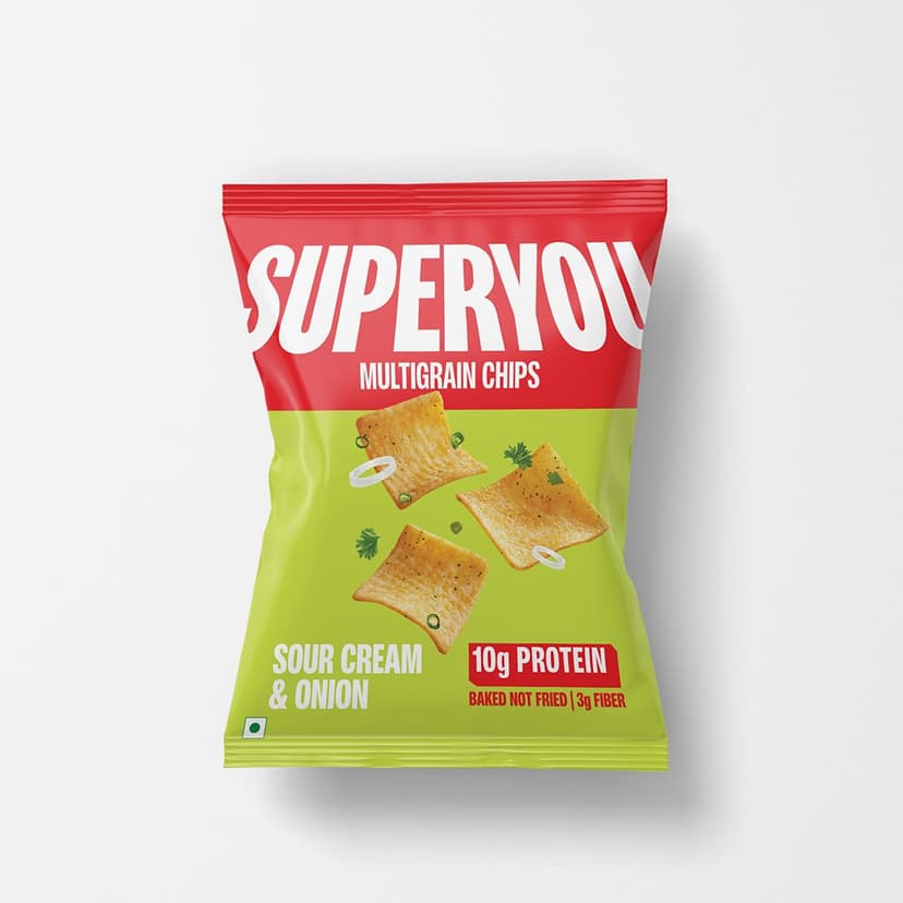 SuperYou Multigrain Protein Chips Sour Cream and Onion 40g