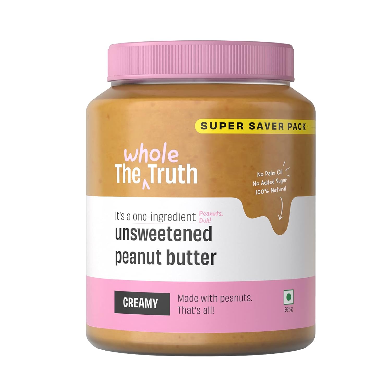 The Whole Truth 100% Unsweetened Super Crunchy Peanut Butter