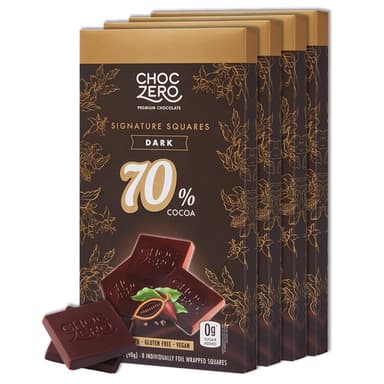 ChocZero 70% Cocoa Sugar Free Dark Chocolate Squares