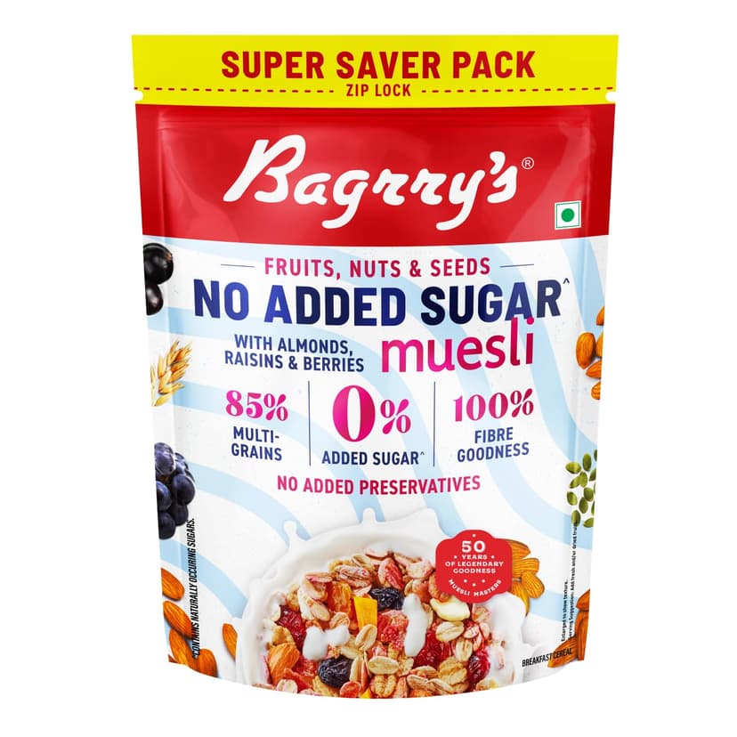 Bagrry's No Added Sugar Muesli with Fruits, Nuts & Seeds 700g