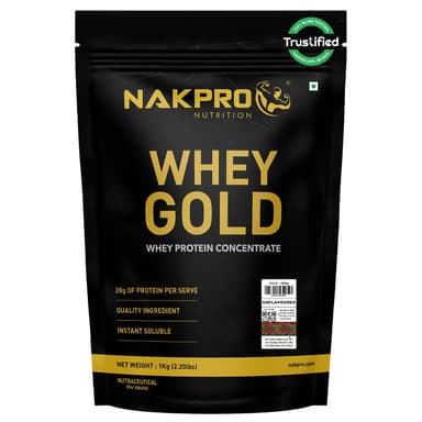NAKPRO Gold Clean Raw Whey Protein Concentrate Unflavoured 1kg