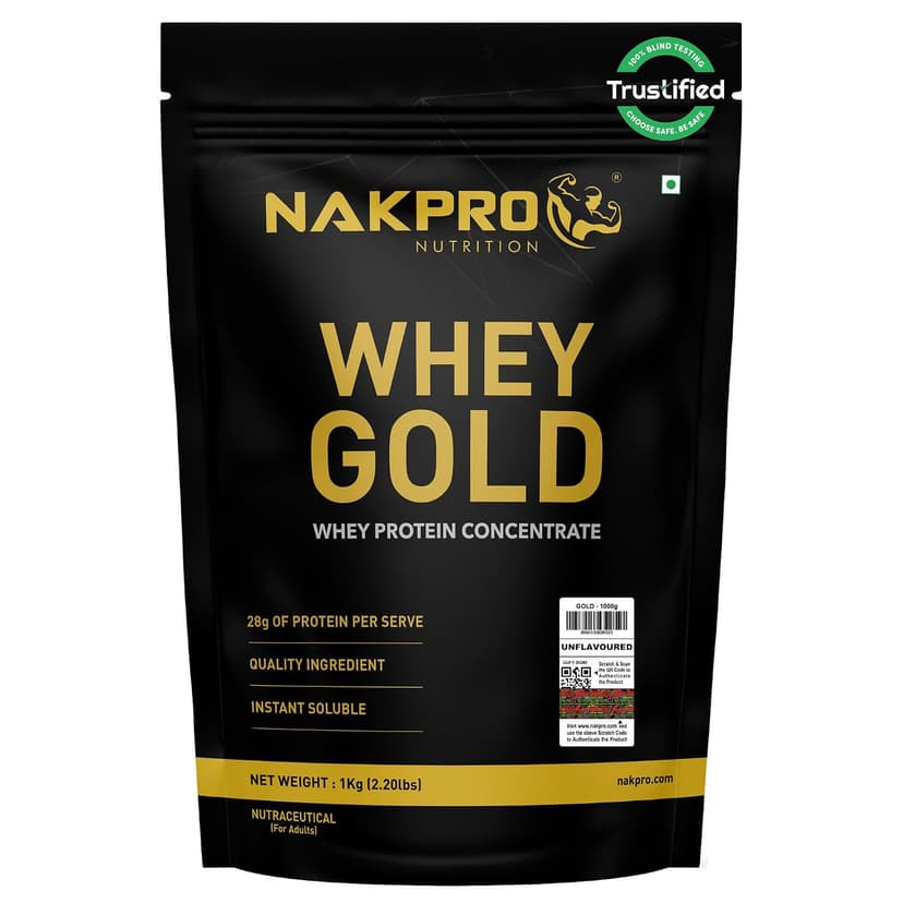 NAKPRO Gold Clean Raw Whey Protein Concentrate Unflavoured 1kg