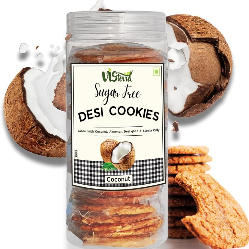 Vistevia Sugar Free Coconut Desi Cookies