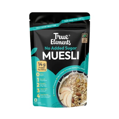 True Elements No Added Sugar Muesli with 100% Whole Grains & Seeds