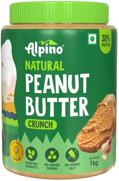 Alpino Natural Super Crunchy Unsweetened Peanut Butter