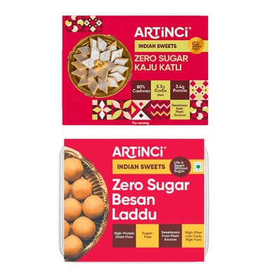Artinci Sugar-Free Kaju Katli & Besan Laddu Combo
