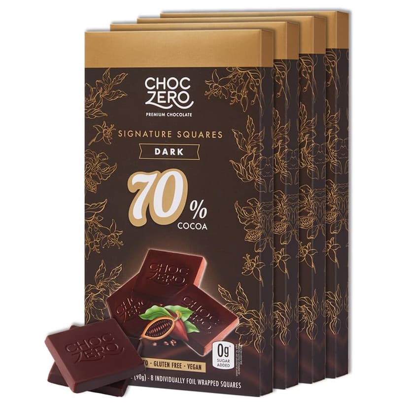 ChocZero 70% Cocoa Sugar Free Dark Chocolate Squares
